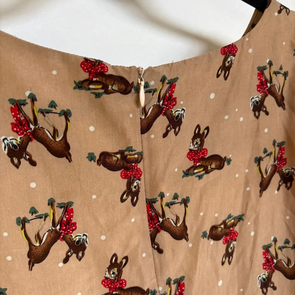 Bambi Woodland Fairy Girly Mini Dress Fit Flare Puff Sheer Sleeve Princess - Image 7