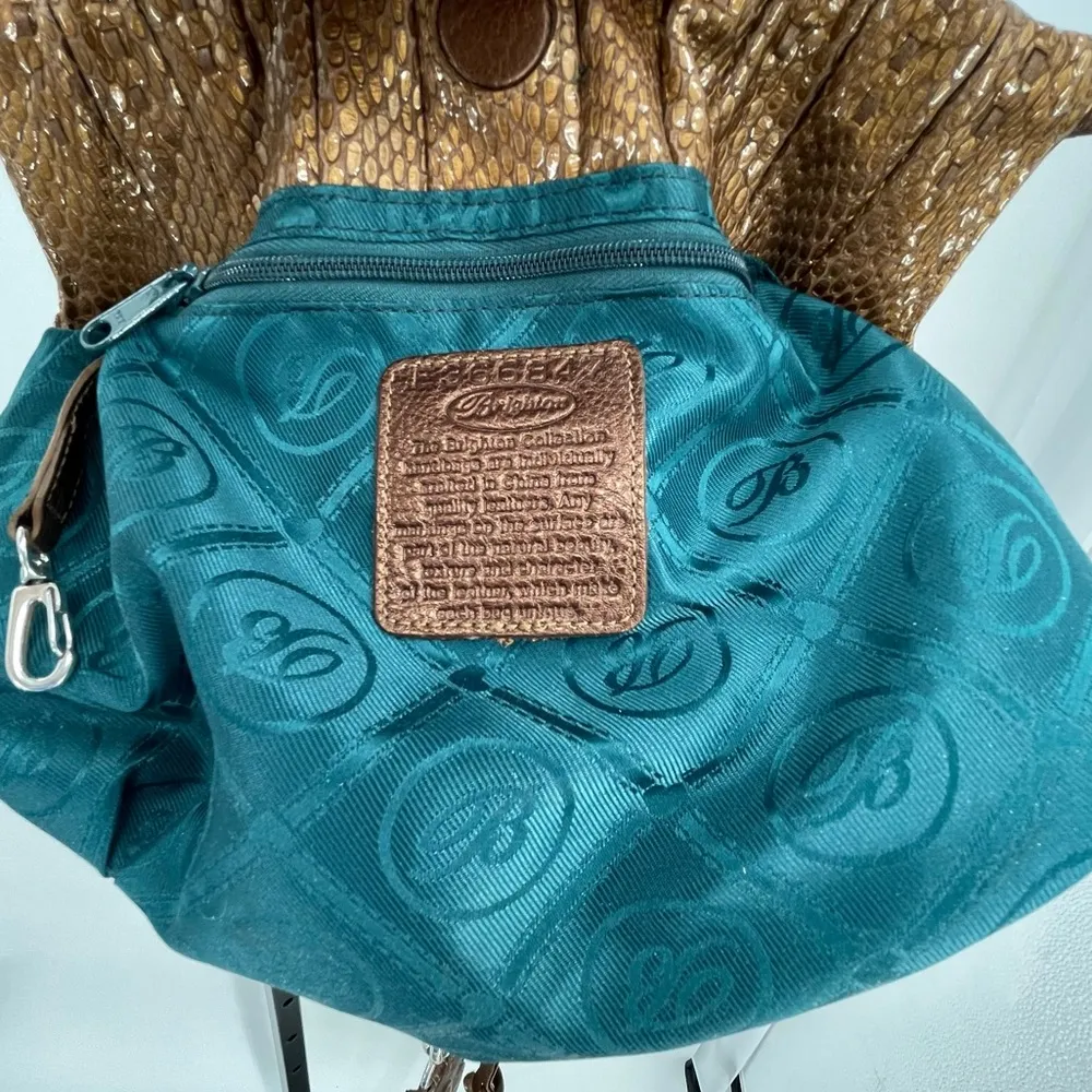 Brighton Breeland Golden Bronze Snake Print Shoulder Bag, In Excellent Condition - Image 13