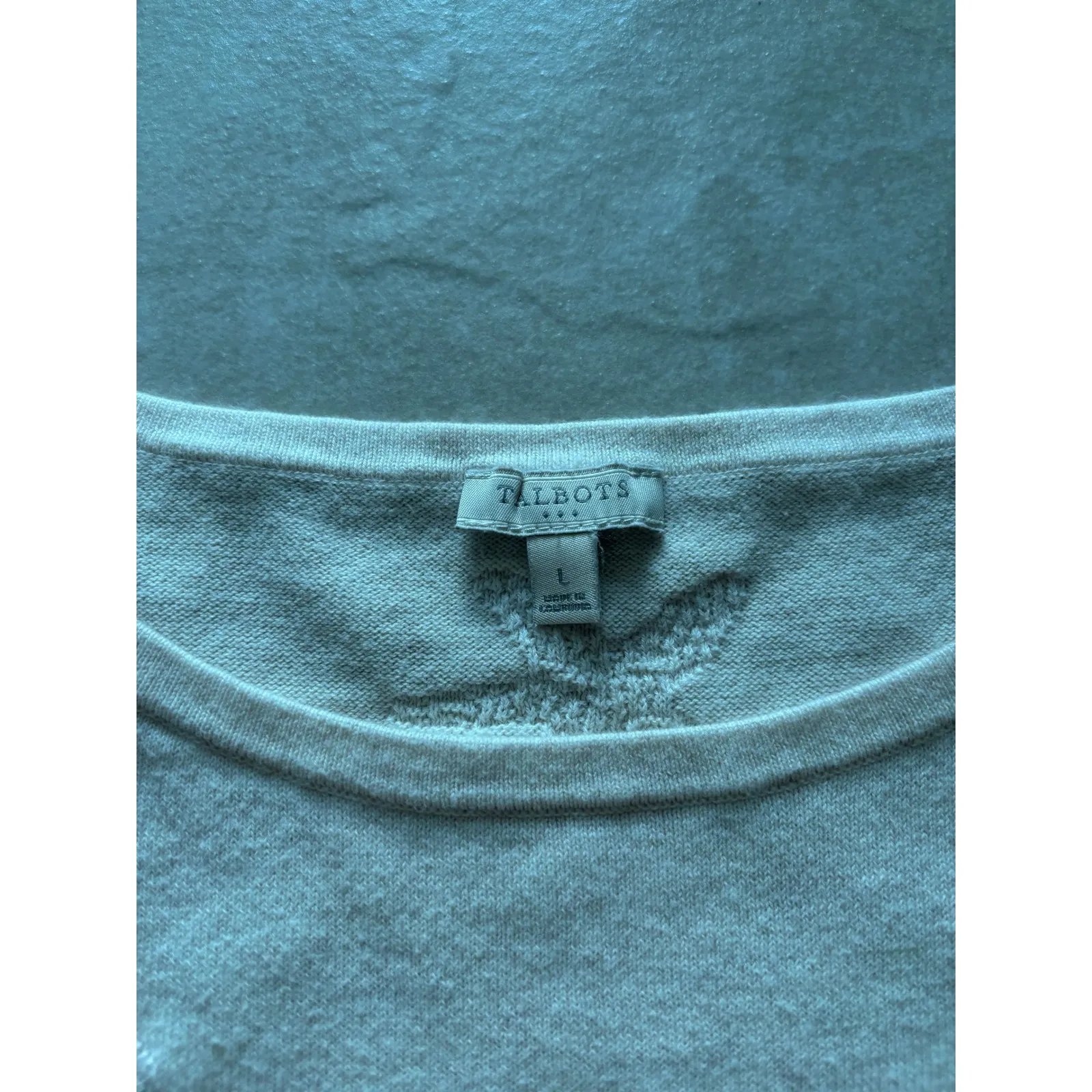 Talbots Sweater Women Large Cream Cotton Seashell Nautical Preppy Coastal Beachy - Image 3