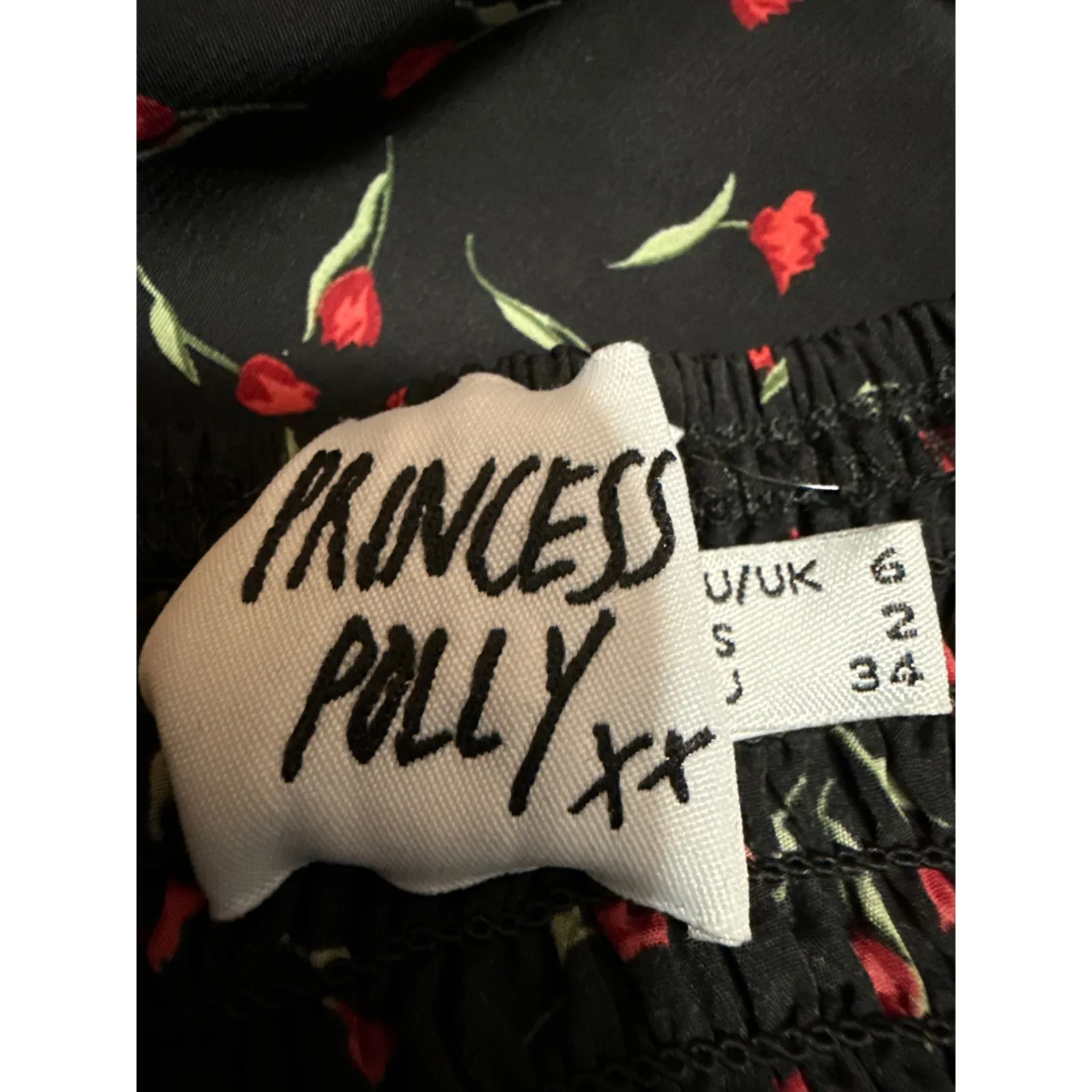 Princess Polly Black Floral Cutout Smocked Long Puff Sleeve Mini Bodycon Dress 2 - Image 3