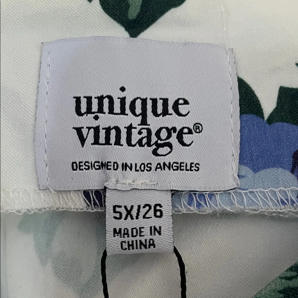 Unique Vintage 1960s Blue Winter Floral O’Hara Swing Dress 5X - Image 4