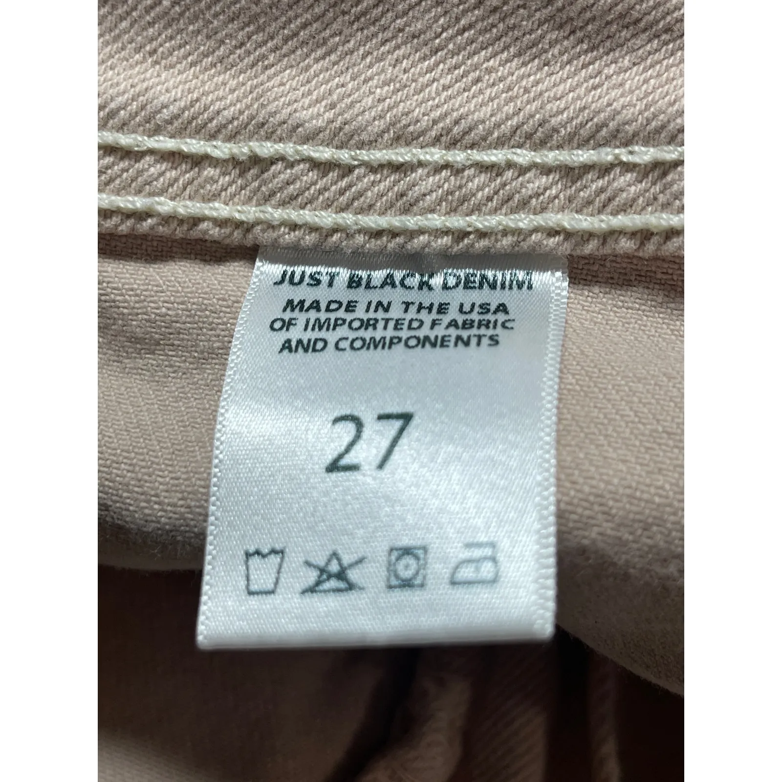 Just Black Denim JBD Womens Beige High Rise Frayed Hem Wide Leg Denim Jeans 27 - Image 4