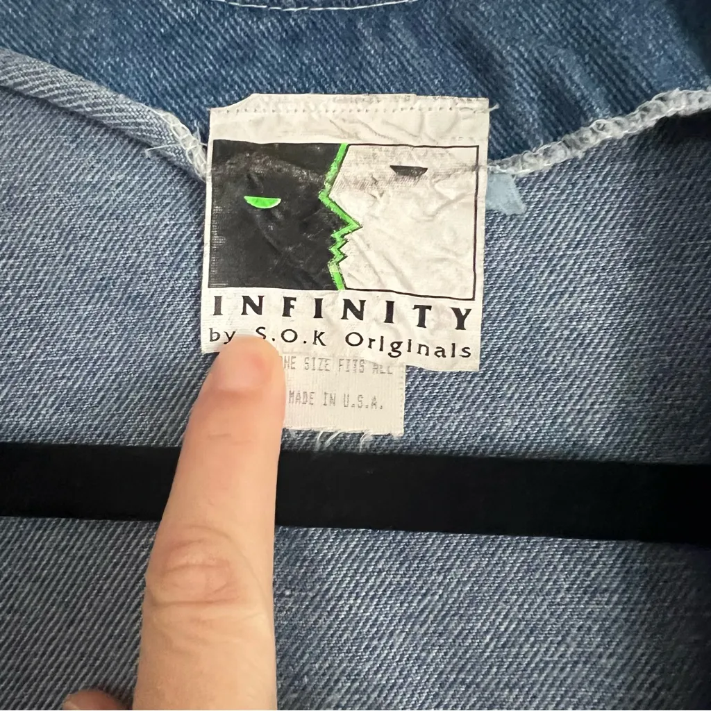 Vintage Studded Denim Vest USA Made One‎ Size Y2K 90’s western Blue - Image 3