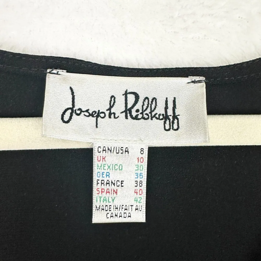 Joseph Ribkoff Silky Knit Cocoon Dress Size 8 Black Short Sleeve Hi Low - Image 5