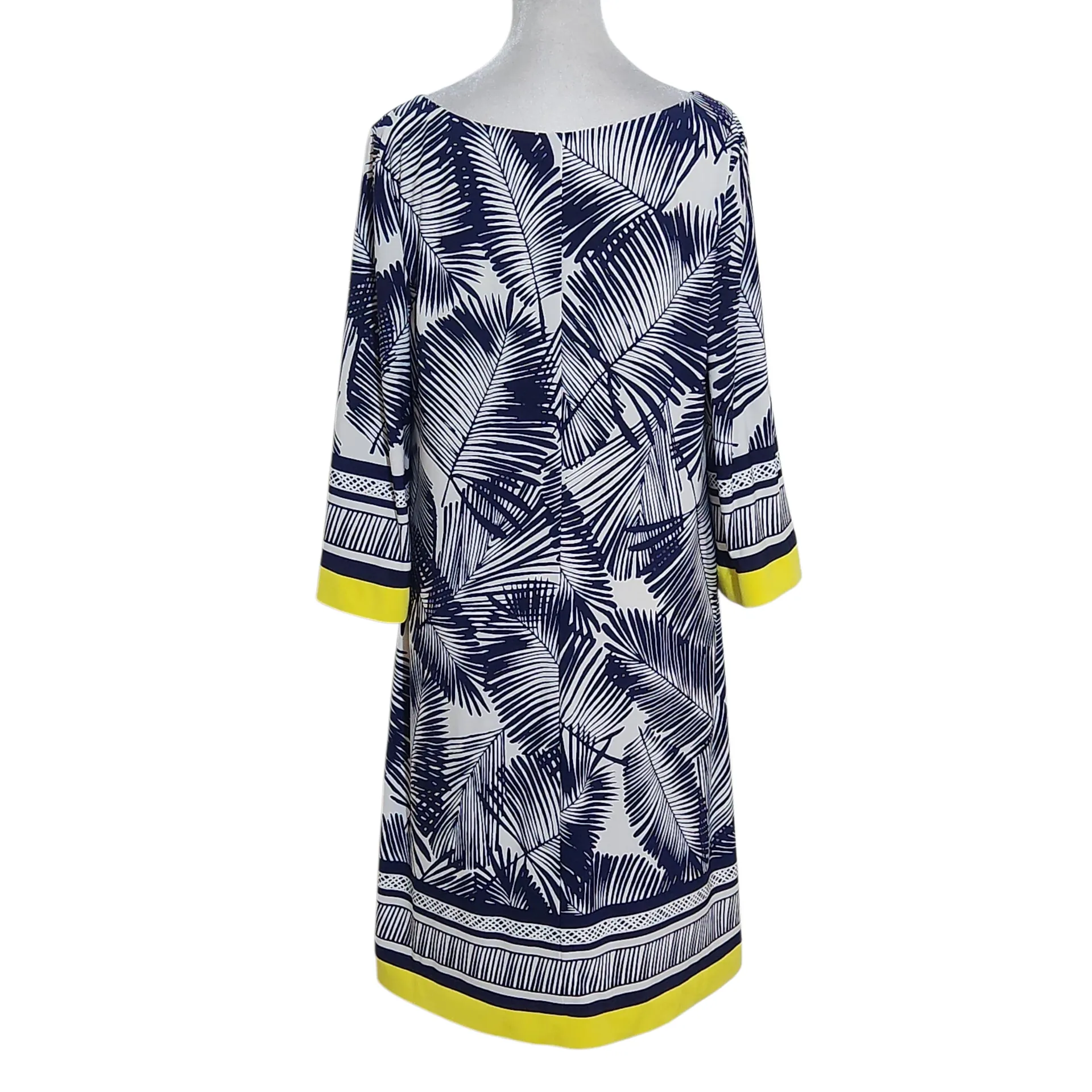 Jessica Howard Navy Leaf Shift Dress Size 14 Wedding Guest Dress - Image 2