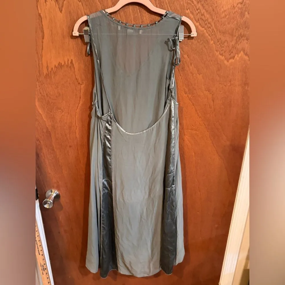 Stella Mcartney for H &M Olive Gray Grecian style dress size M - Image 5