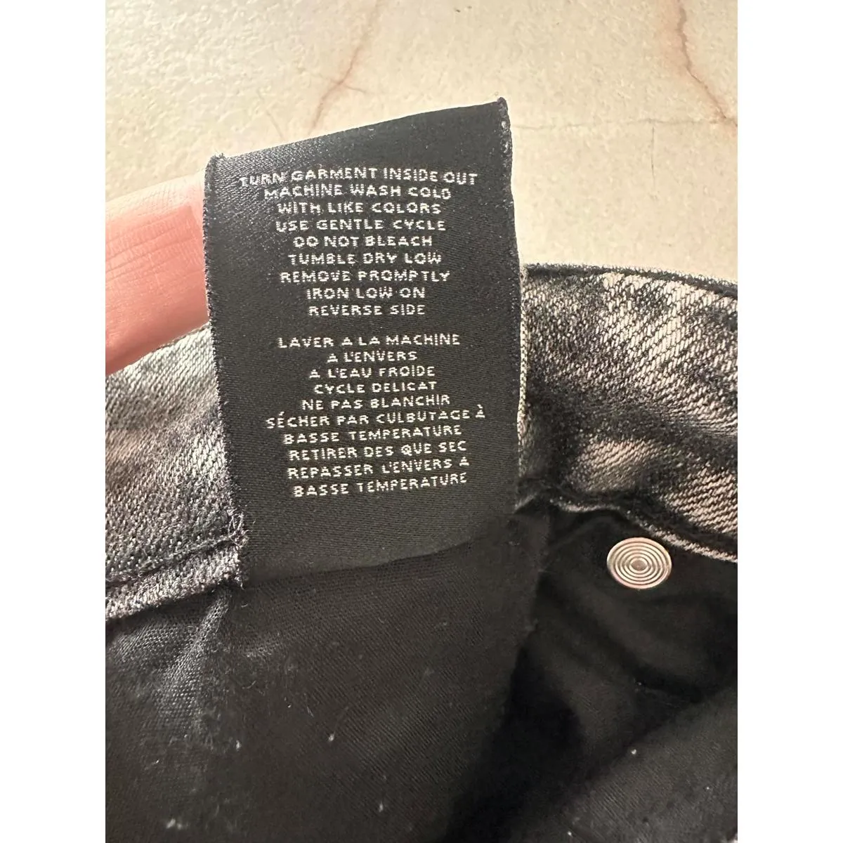 OAT New York Black Acid Stone Wash High Rise Wide Leg Jeans Women’s size 8/29 - Image 14