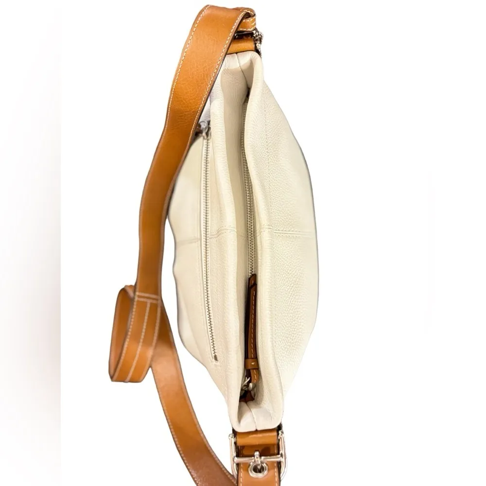 Coach East West Duffel Shoulder Bag M1085-F15065 White Pebbled Leather Purse - Image 7