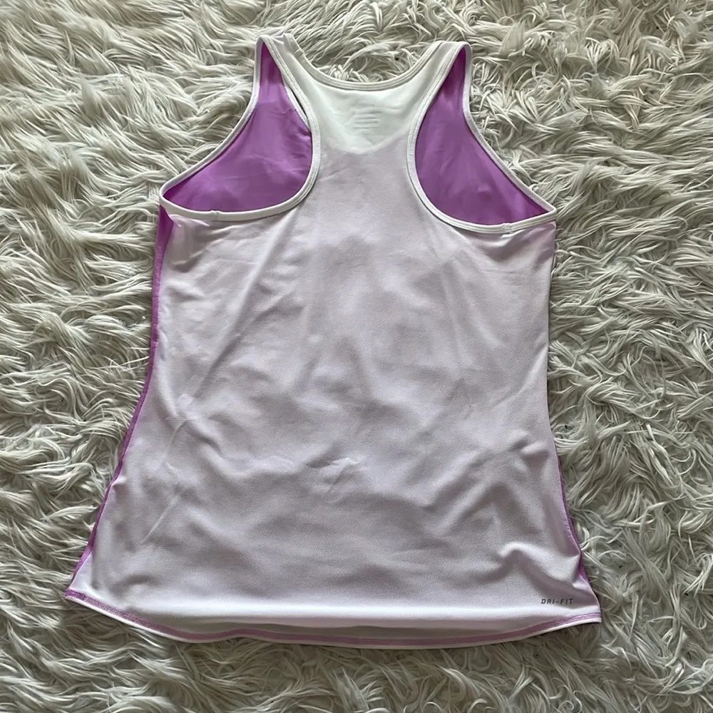 Purple and white nike tank top - Image 4
