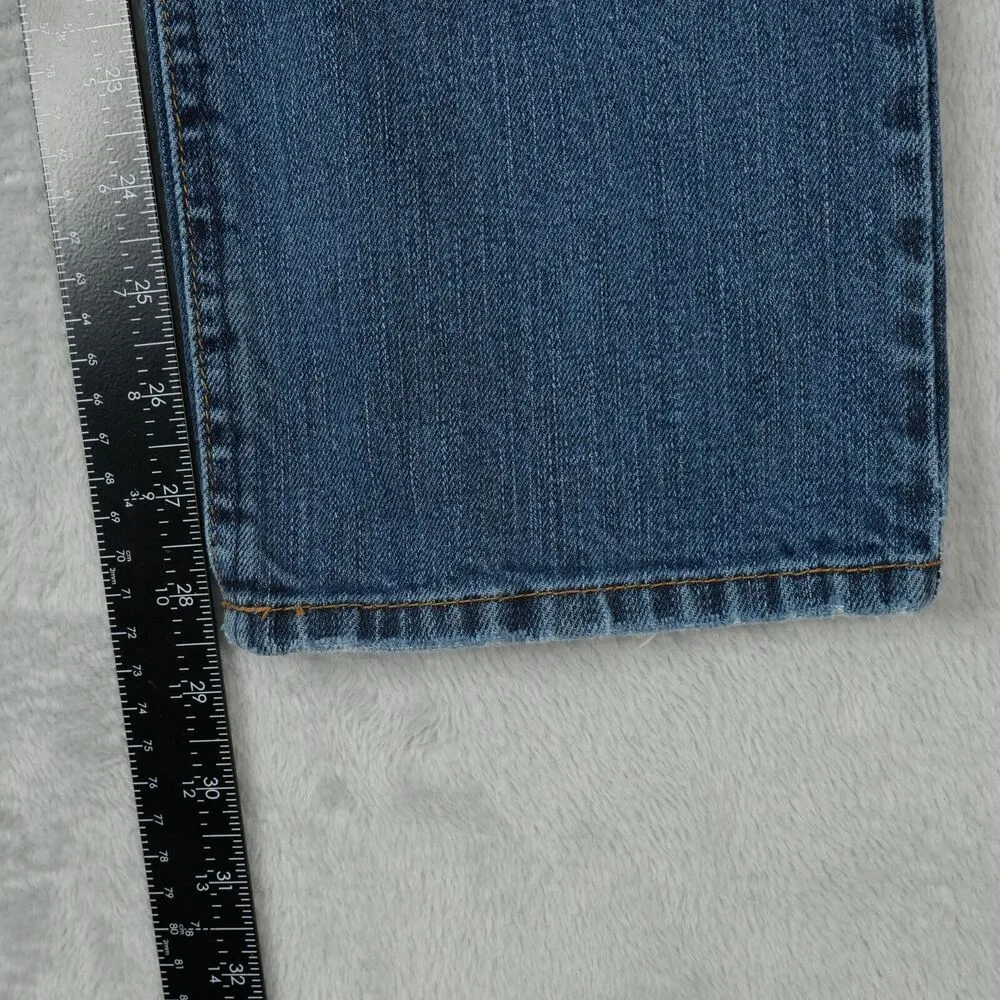 Loudon Jeans Womens 2 Straight Leg Mid Rise Distressed Button Fly Stretch 29x28 - Image 8