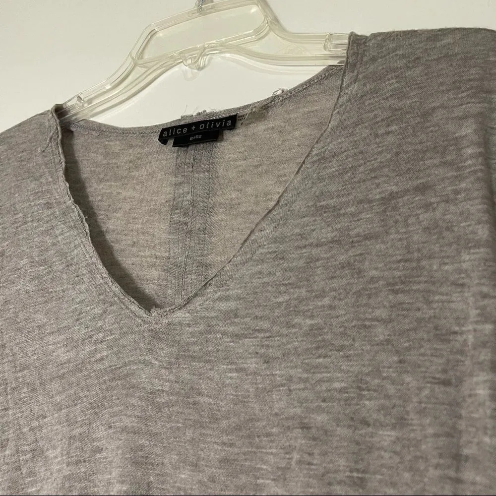 Alice And Olivia Base Tan V Neck Long Sleeve Shirt - Image 3