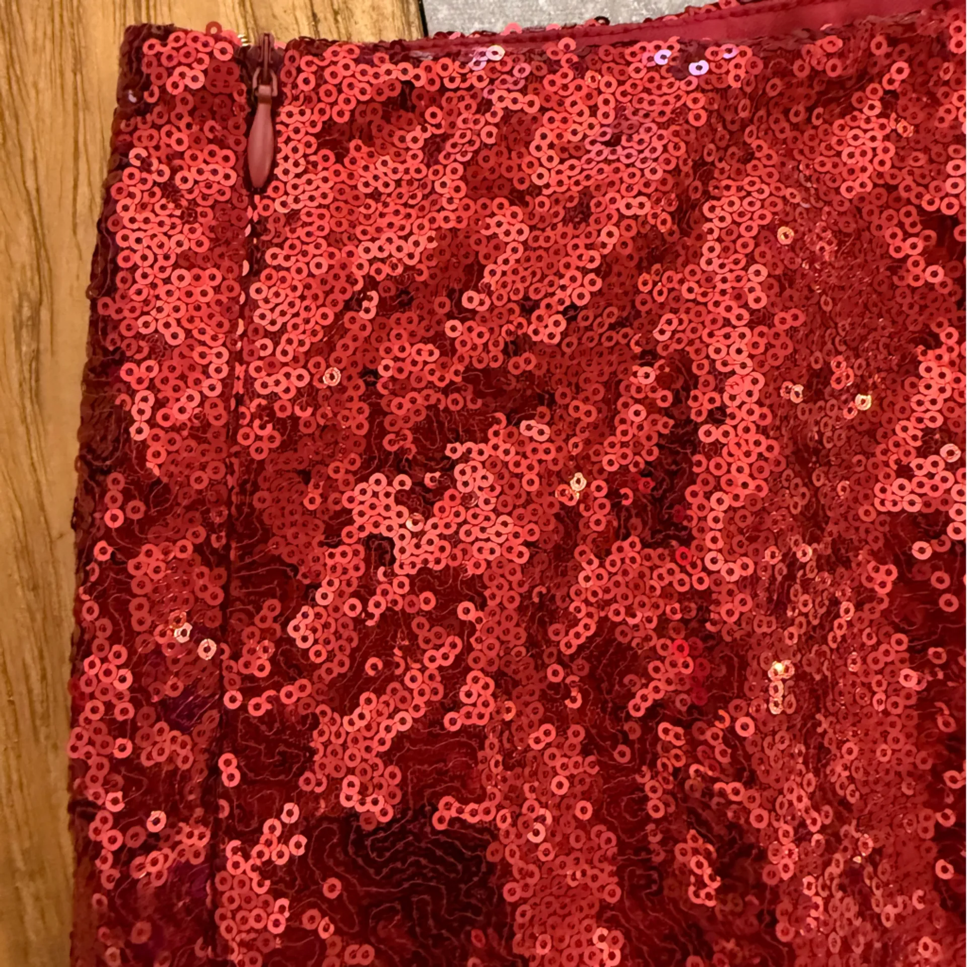 ASTR the Label Sequin Holiday Party Burgundy Red Wine Mini Skirt Size XL - Image 6