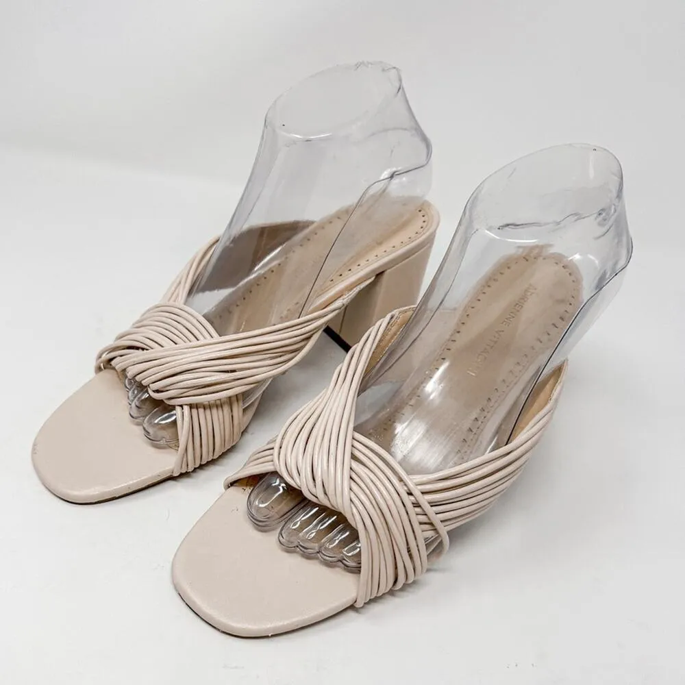 NEW Adrienne Vittadini Annalee Ivory Strappy Sandal Mule Heel, Size 9.5 - Image 4