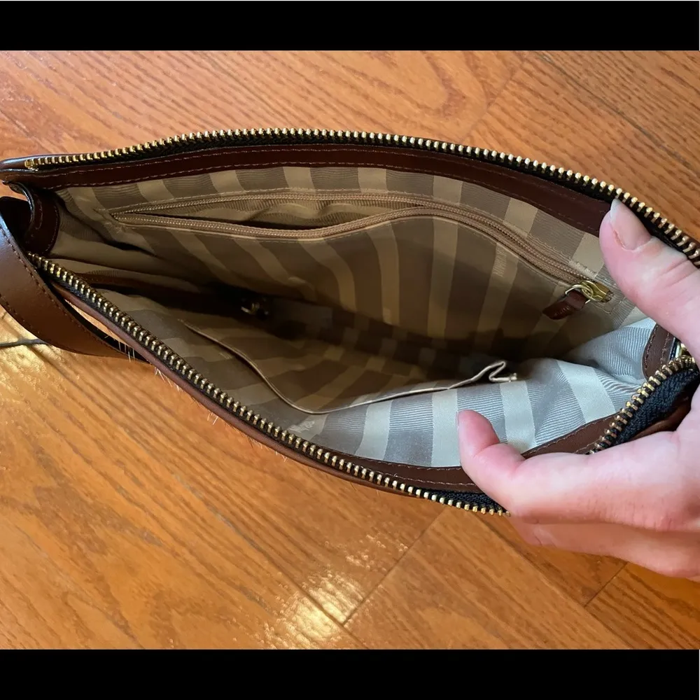 Vintage  Leather and Leopard Print Cross Body Bag - Image 5