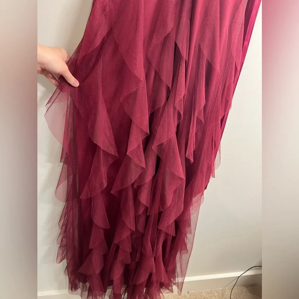 Social Couture Juniors 11/12 Maxi Burgundy Red Dress Prom Formal Wedding Boho Size undefined - Image 5