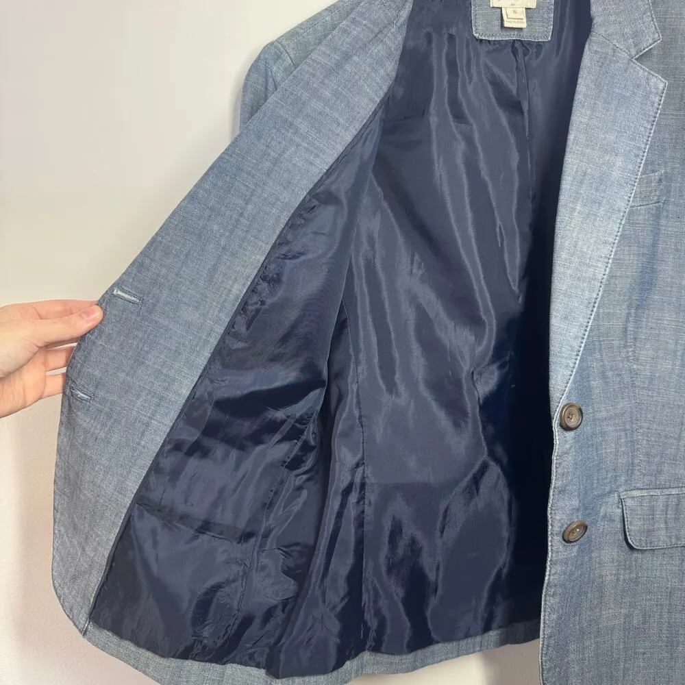 J. Crew School Boy Blazer Women Size 6 Blue 100% Cotton Pocket Old Money #41689 - Image 7
