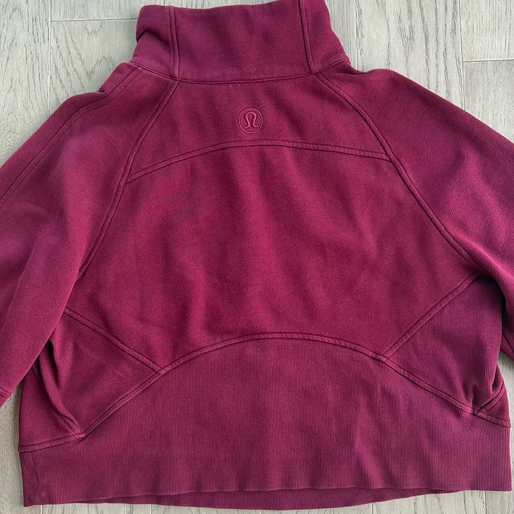 Lululemon Oversized Scuba Funnel Neck 1/2 Zip M/L W3FJ6S Magenta *FLAW - Image 6