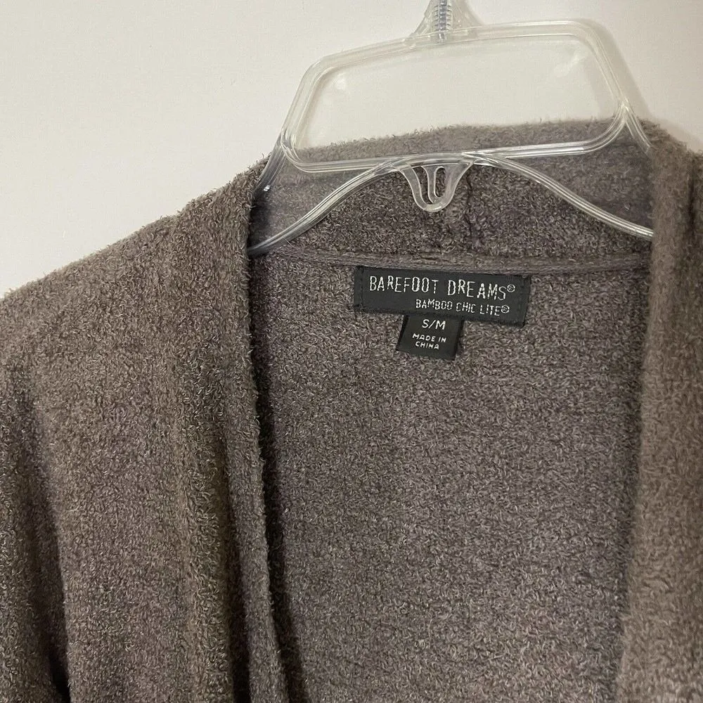 Barefoot dreams sand beige drape front cardigan sweater size Small medium - Image 4