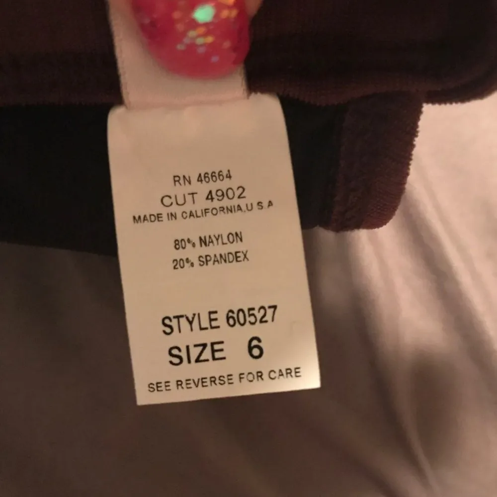 NWT Athena Brown Shiny Triangle Bikini Top Size 6 - Image 3