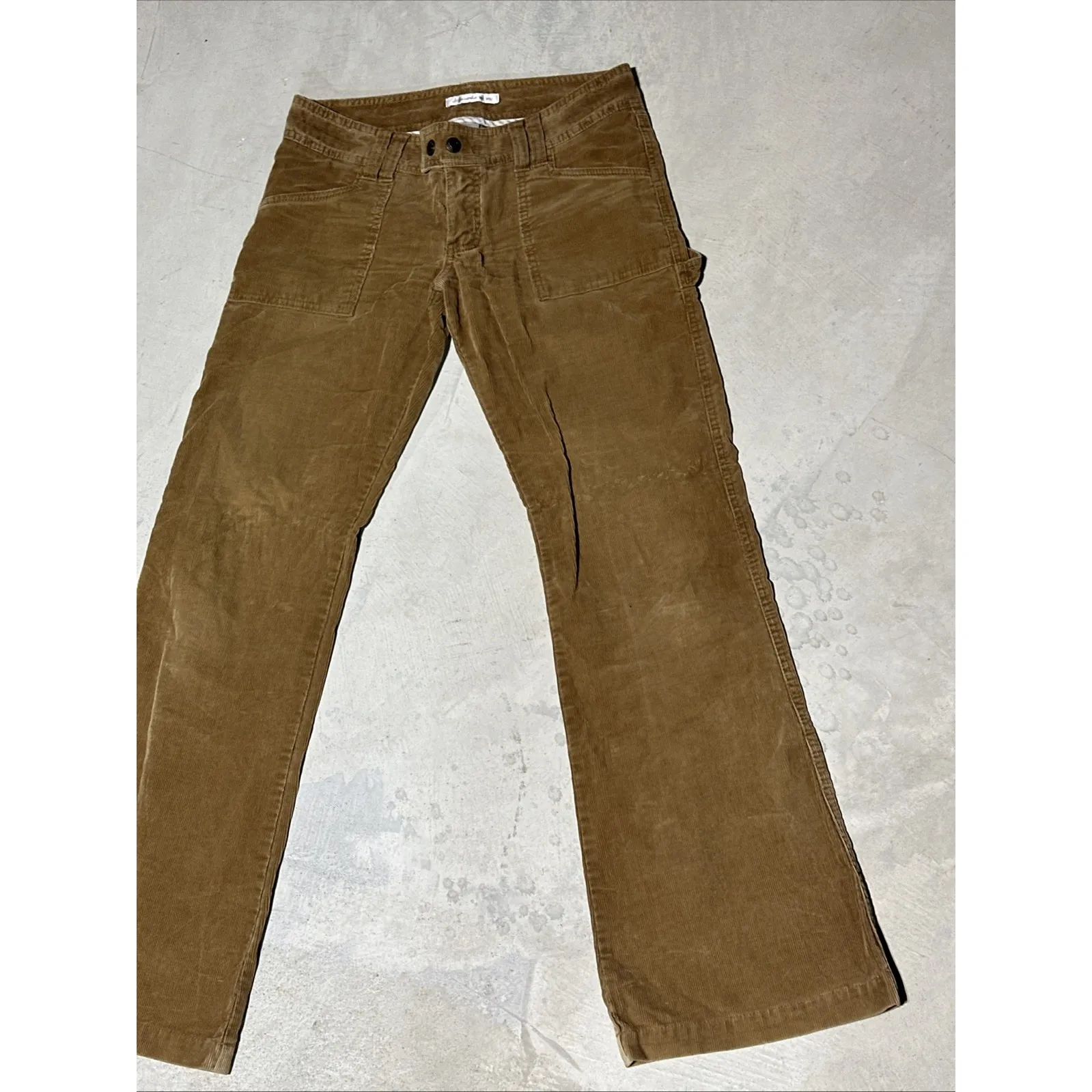 Vintage 2000s Abercrombie & Fitch Bell Corduroy Pants Low Rise Y2K SZ 6 34x34 - Image 2