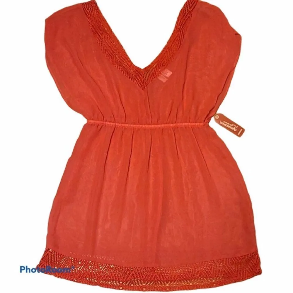 ✨ Arizona Jeans Pink Sheer👙 Cover Up Lace Trim✨ - Image 5