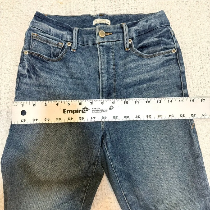 Good American 4/27 distressed high rise waist stretch jean J2 3021 - Image 7