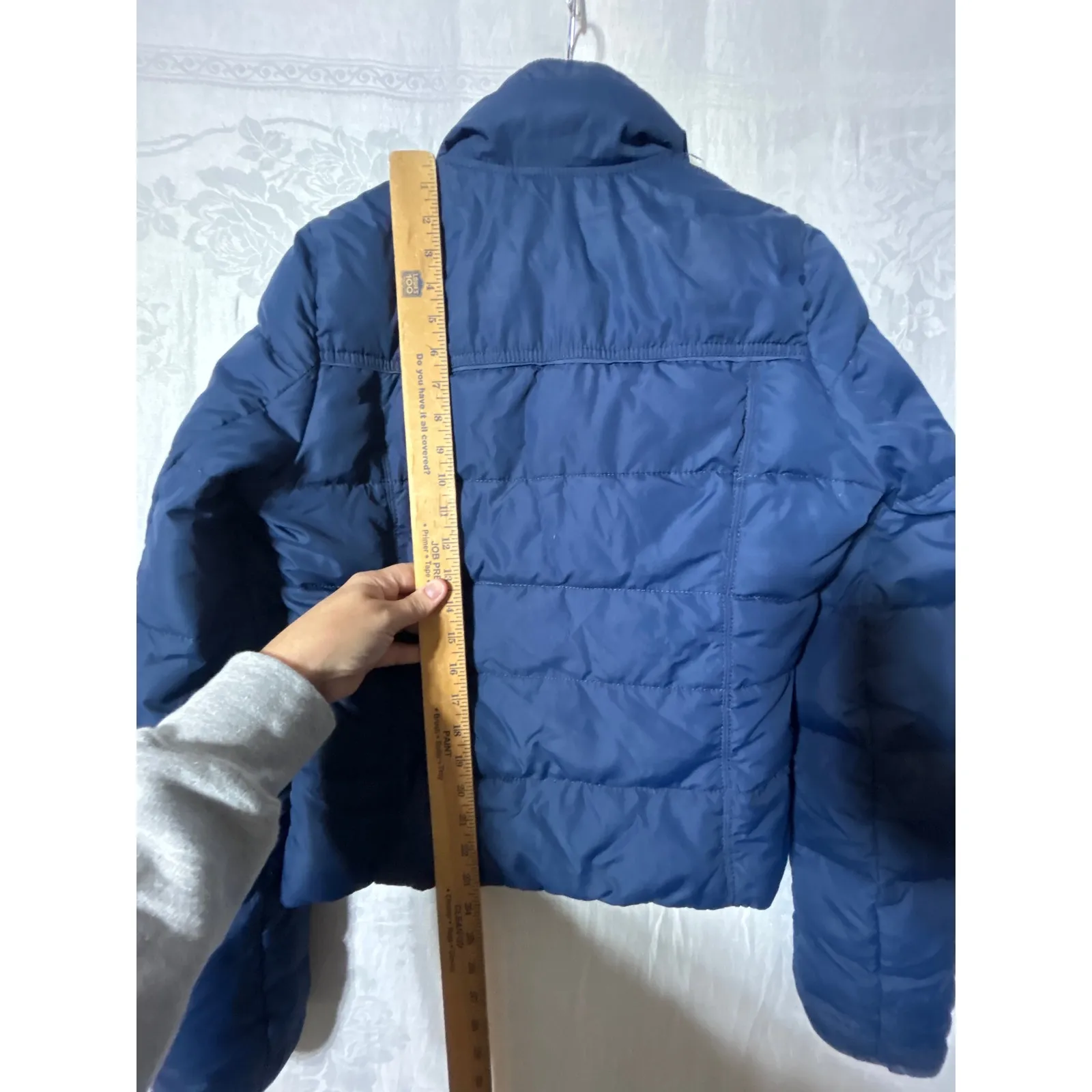 Abercrombie Fitch Puffer Jacket Large Navy Blue Down Filled Coat - Image 10