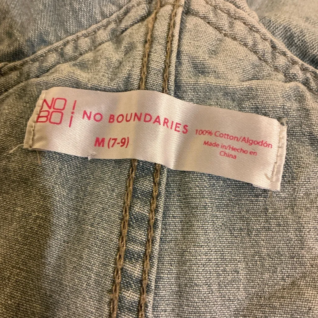 No boundaries stone washed denim bib shortalls - Image 2