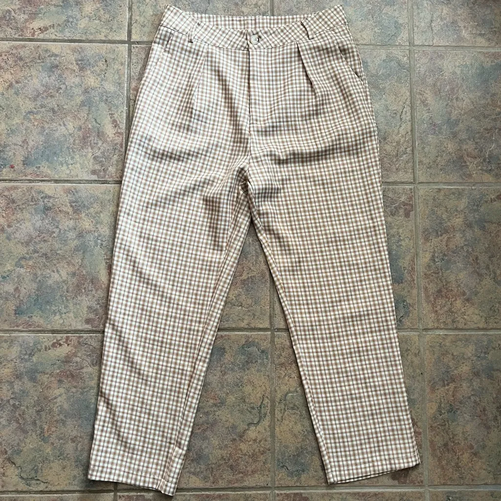 shein | large plaid pants | pastel plaid - Image 2