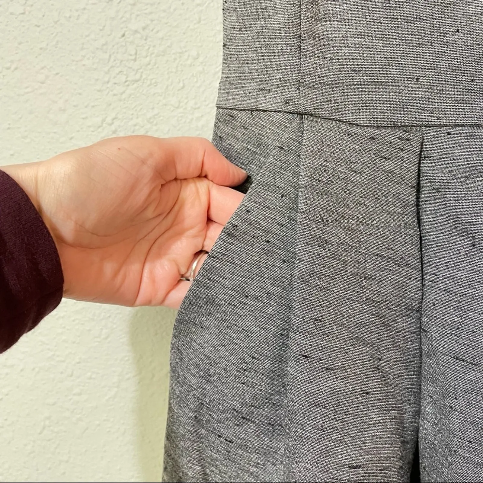 Wilfred Aritzia Grey Sleeveless Skater Mini Dress Womens 0 Babydoll Twee Fall - Image 2