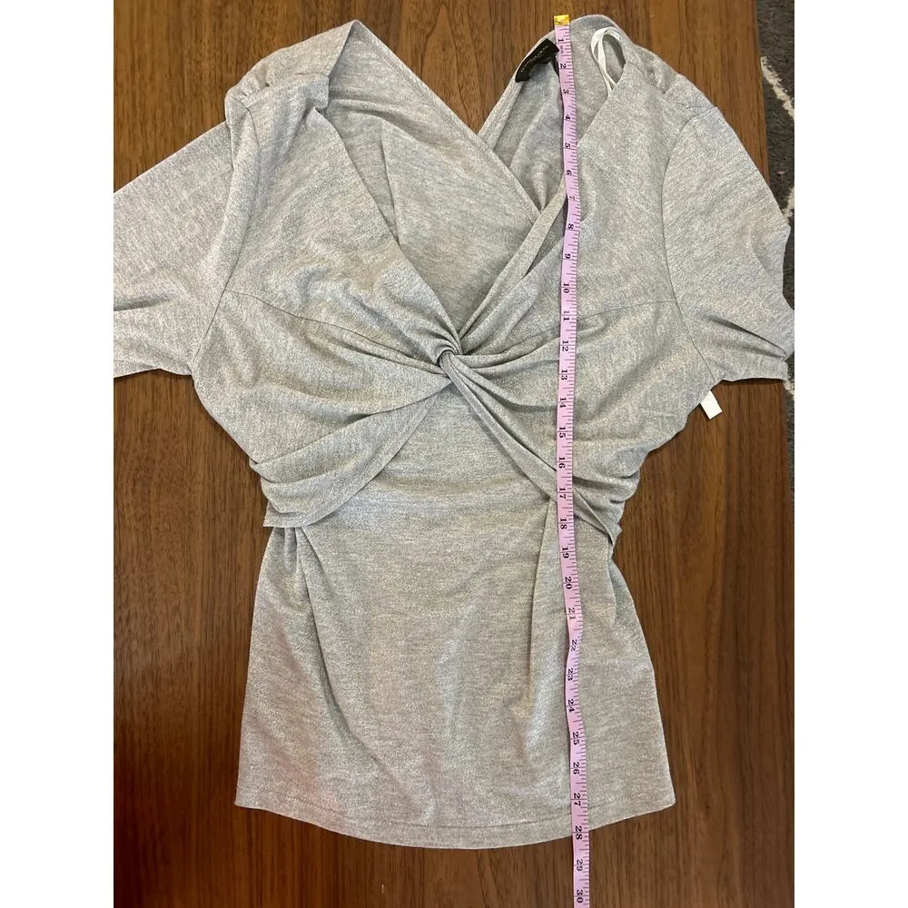 Donna Karen Empire twist top in silver. New without tag size XL. - Image 6