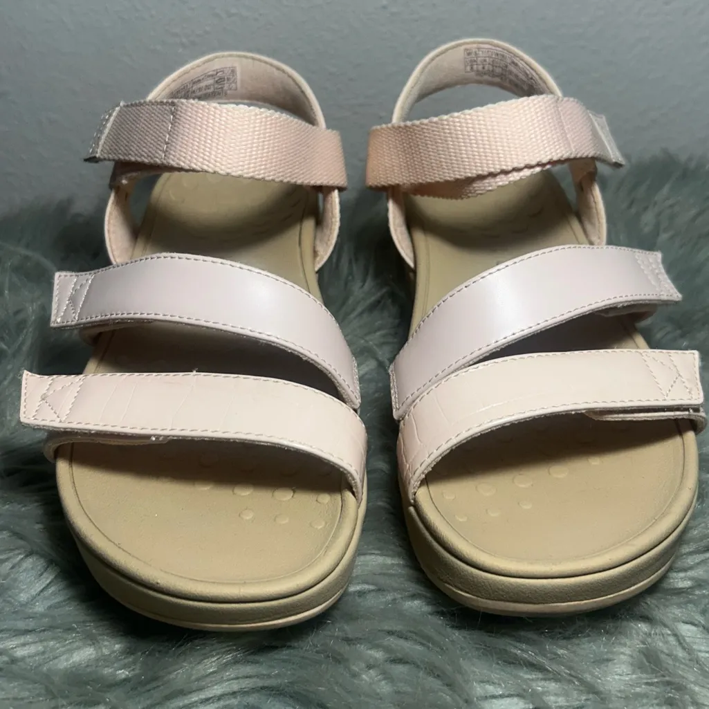 Vionic Roma Wedge Pink Faux Leather Sandal Size 6 - Image 5
