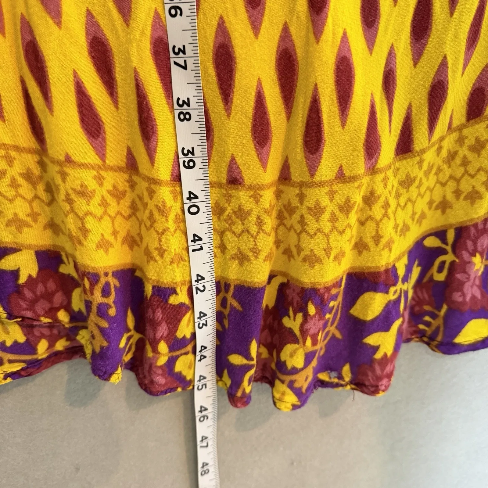 Seven Islands Yellow Floral Purple Trim Sleeveless Midi Dress Women’s Size M Size M - Image 8