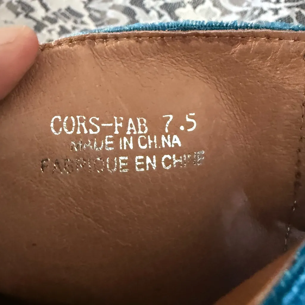 NWOT Jeffrey Campbell Teal Velvet Lace-Up gladiator Booties open toe 3” heel - Image 5