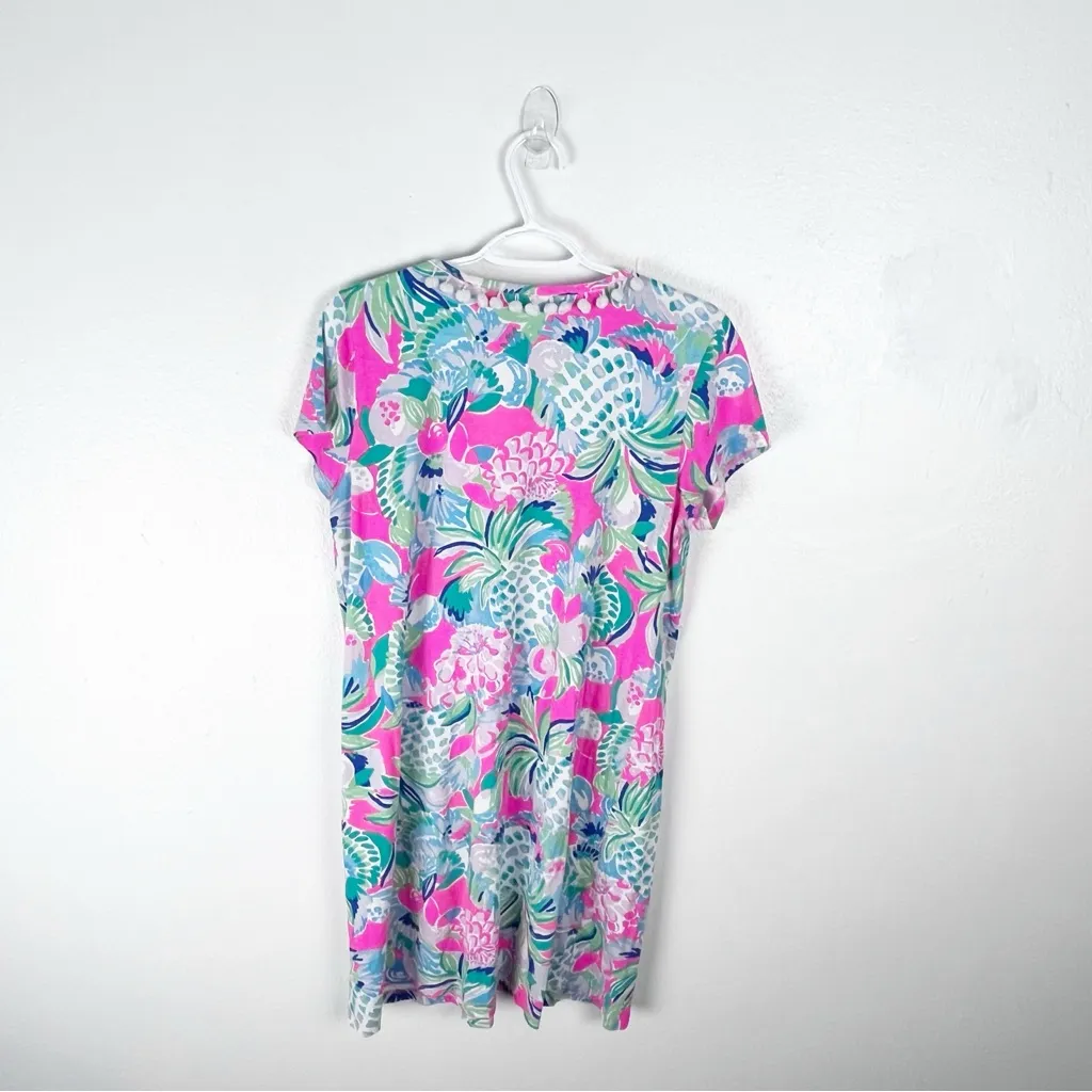 LILLY PULITZER Etta Raise The Bar Multicolored V-Neck Short Sleeves Dress Large - Image 2