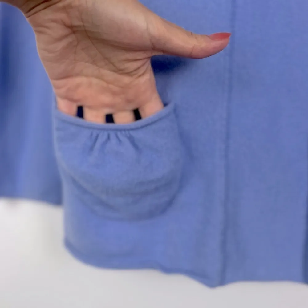 Jill 100% Cashmere Asymmetrical Button Light Periwinkle Lavender Blue Sweater M Size M - Image 4