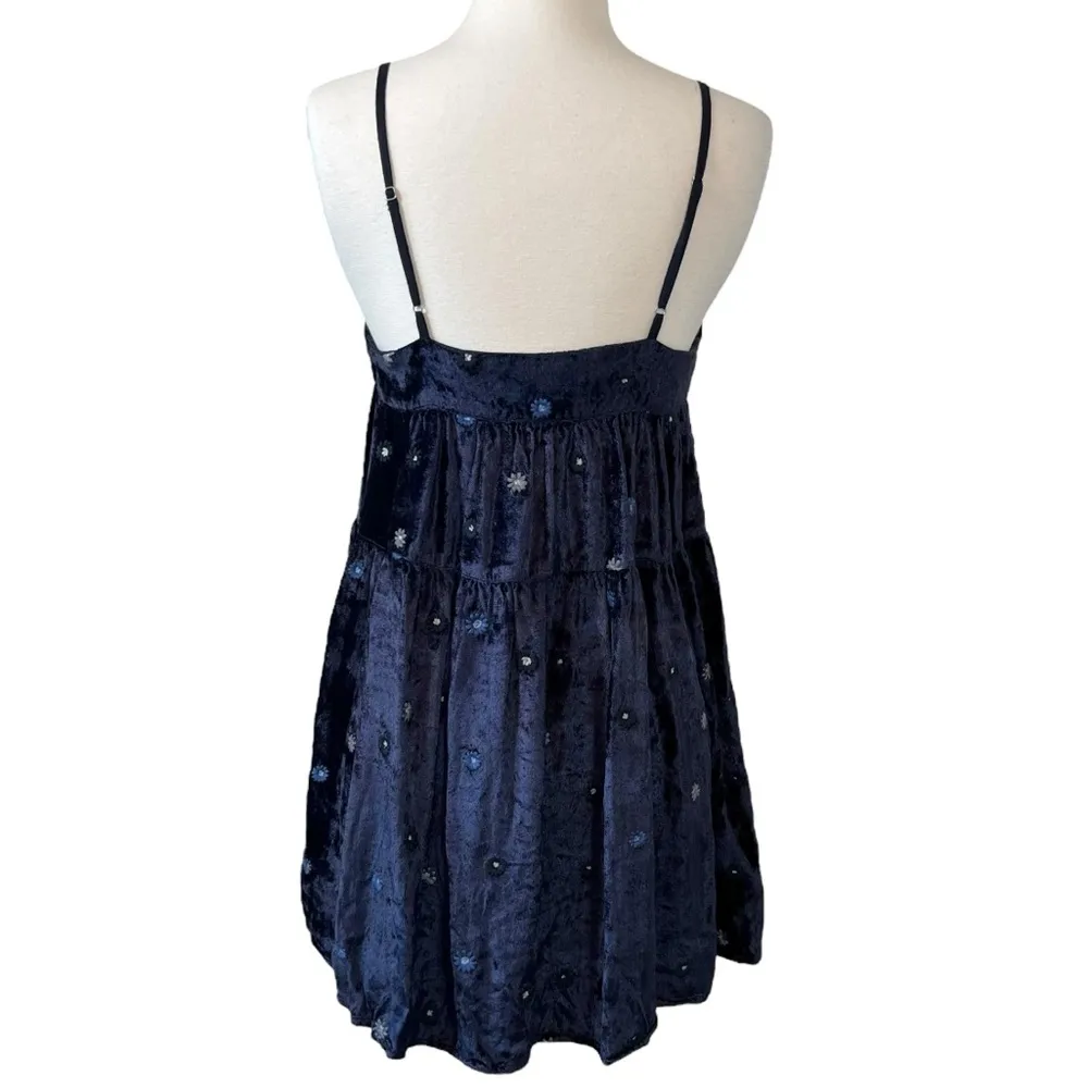 UO Kimchi Blue Alice Embroidered Velvet Mini Babydoll Dress - Image 13