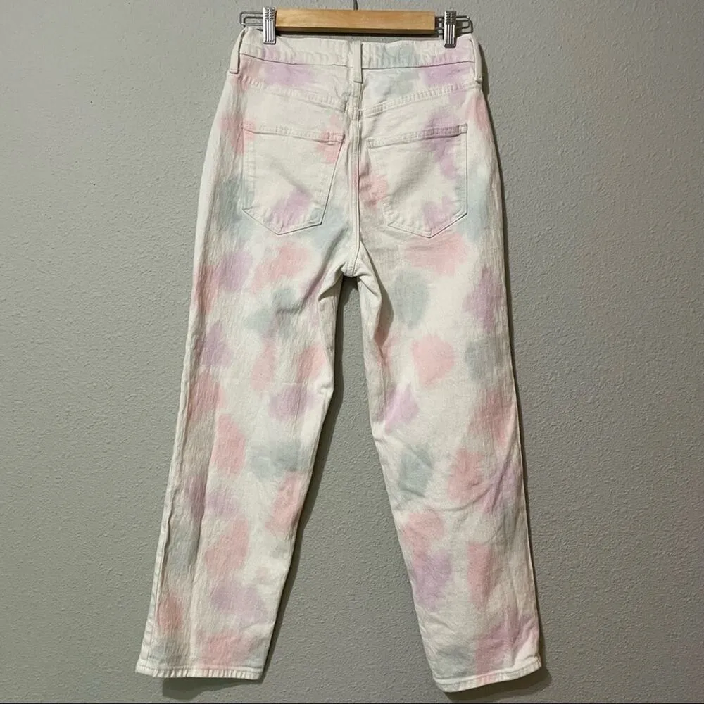 Universal Thread Vintage Straight White Pink & Blue Jeans Womens 2 Polka Dot - Image 7