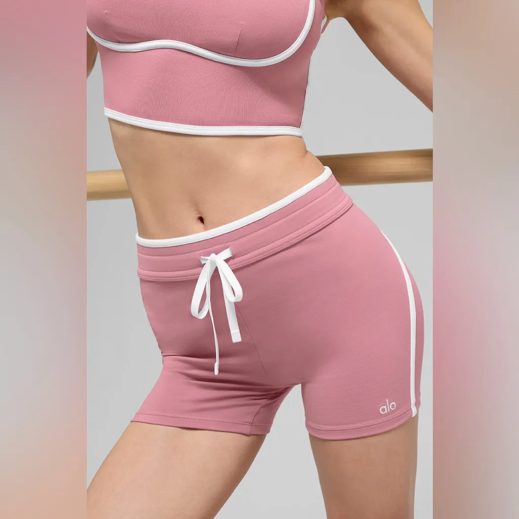 Alo Airbrush Race Pace Short and Streamlined Bra Set Pink Wild Rose XS - Image 2