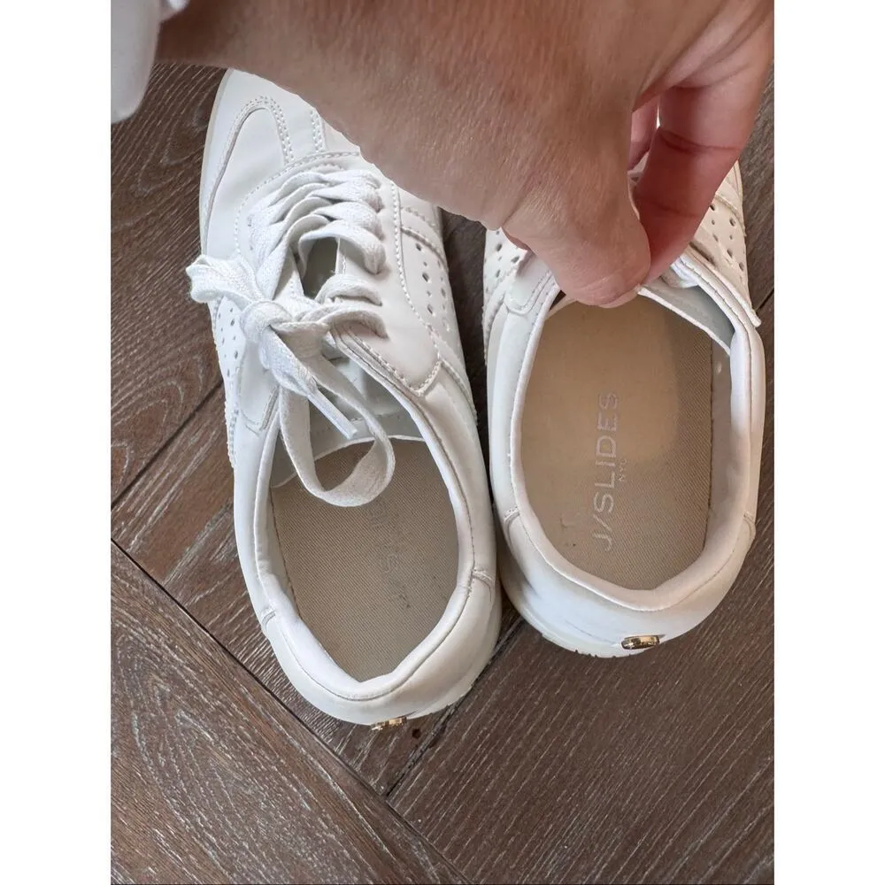 JSlides Hattie Perforated Low Top Sneaker In OffWhite Size 8 White - Image 6