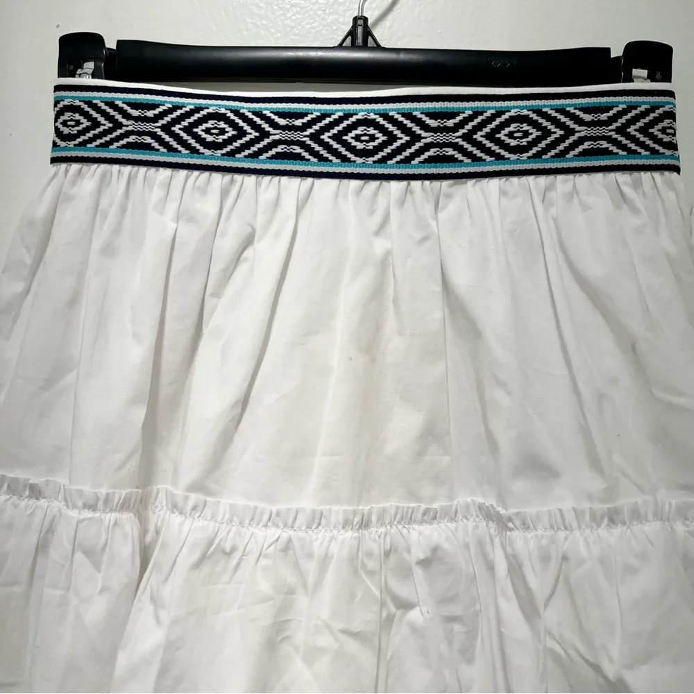 RAMY BROOK Mickey Patterned Band Tiered Mini Skirt, Ivory, Size 00, NWT - Image 6