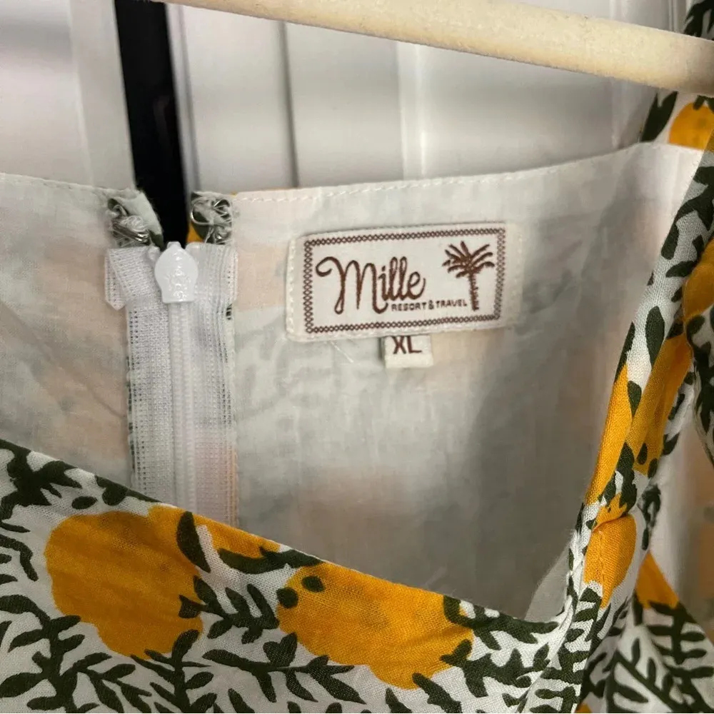 Millie Resort Daphne Citrus Yellow Dress White Size XL - Image 4