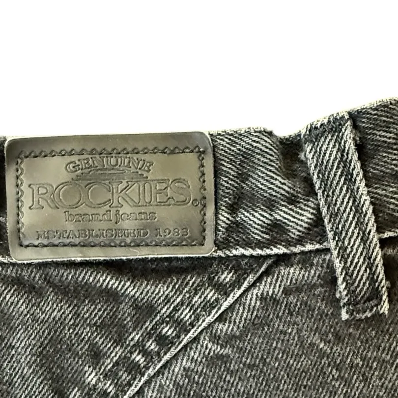 Rockies Vintage Western High Waist Bareback Jeans Pleated 28 (24 x 35.5) Tall Black - Image 10