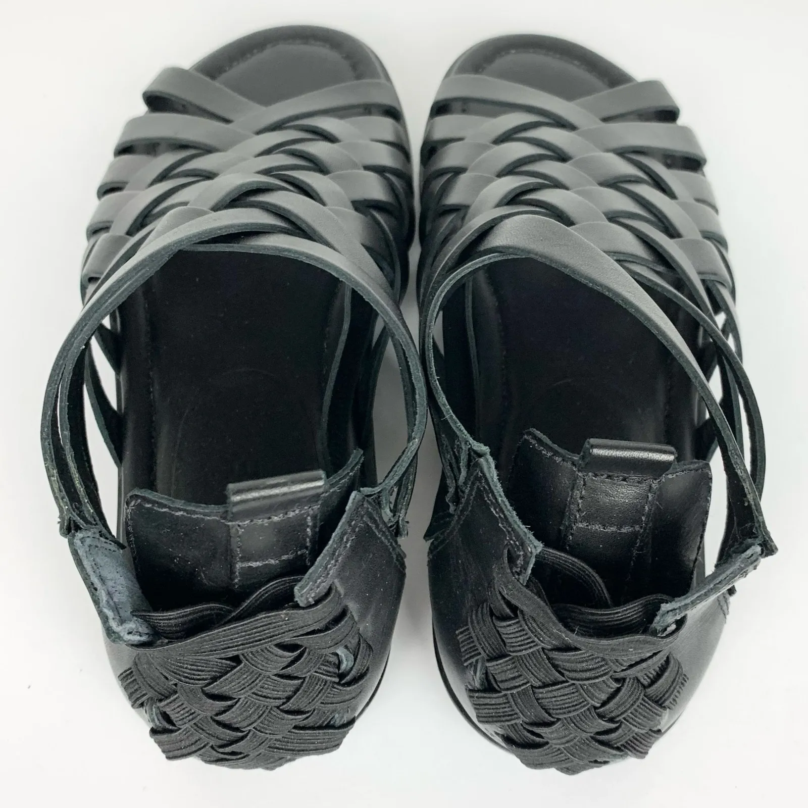 A7EIJE New York Womens Flint Woven Sandals Gladiator Open Toe Black Size 7 - Image 11