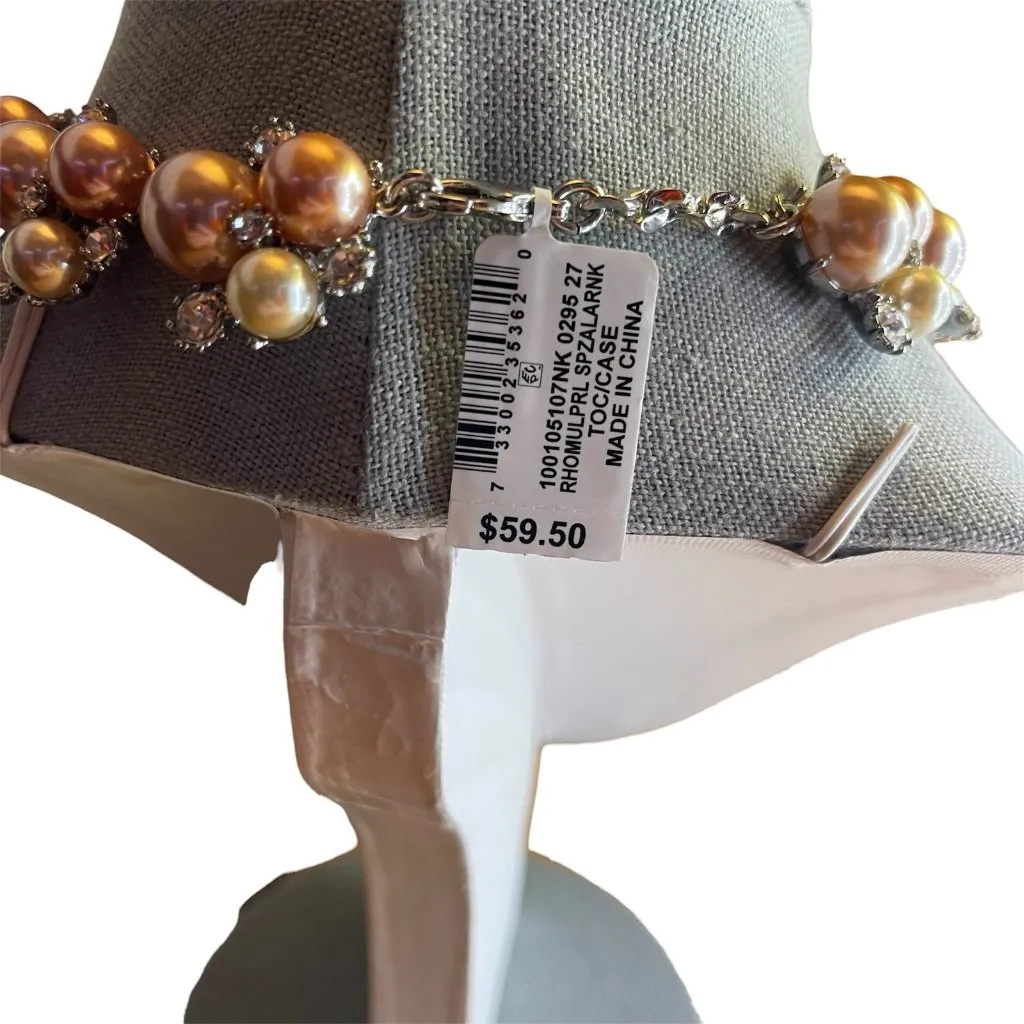 Elegant Pearl and Crystal Necklace (Charter Club) new with tags regency core - Image 3