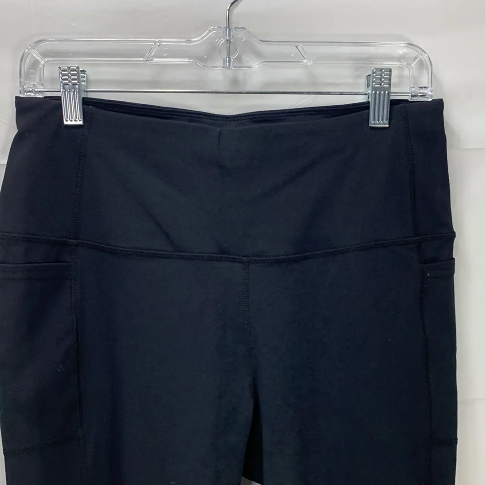 Go Flex Black High Waisted Mid Calf Crop Leggings Size L - Image 6