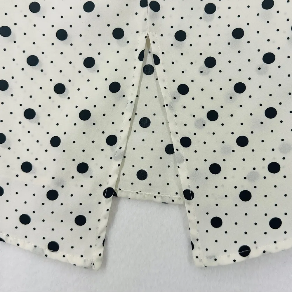 Renee C Sleeveless Blouse Polka Dot Womans Size L White - Image 10