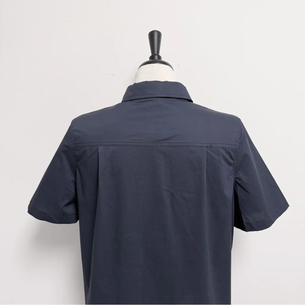 Tuckernuck Navy Blue Short Sleeve Button Up Napa Poplin Pocket Shift Dress Large - Image 5