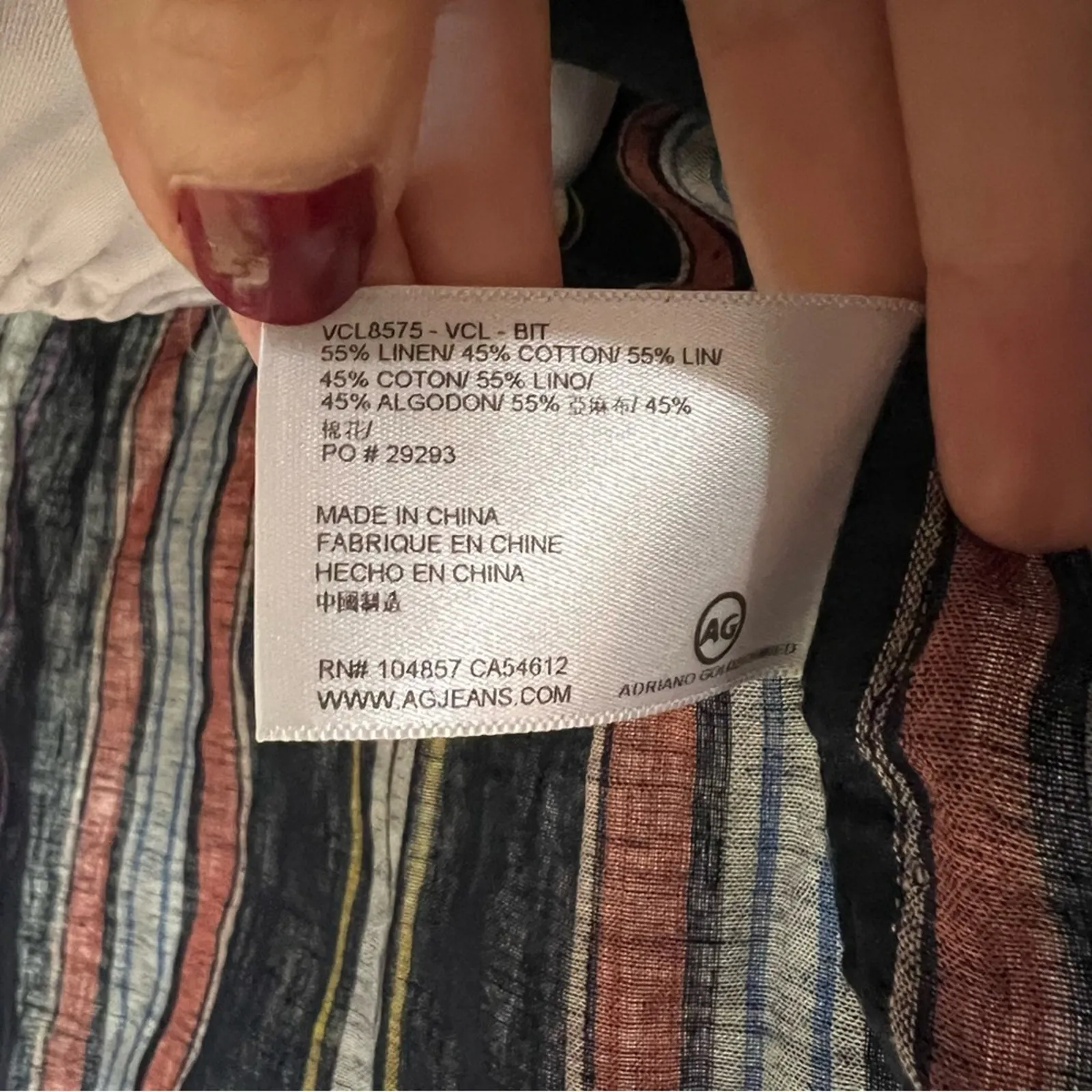 AG Adriano Goldschmied Jett linen cotton striped button mini shirtdress SMALL - Image 11