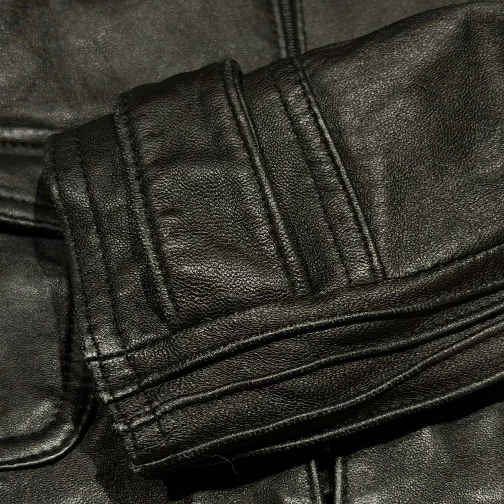 Bebe  Cropped Black Genuine Leather Jacket - Image 6